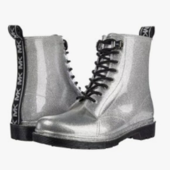 New MICHAEL Michael Kors-Tavie Tape & Glitter Rainboot--233 - Picture 5 of 8